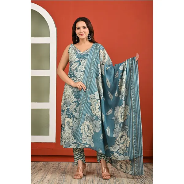 BLUE COTTON KURTI